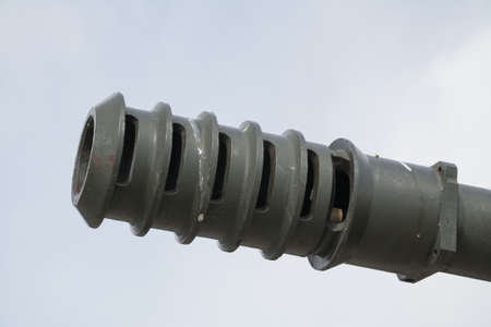 barrel of a russian cannon from the times of the second world war close upの写真素材