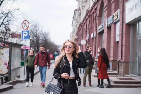 Fashion hipster girl outdoor portrait