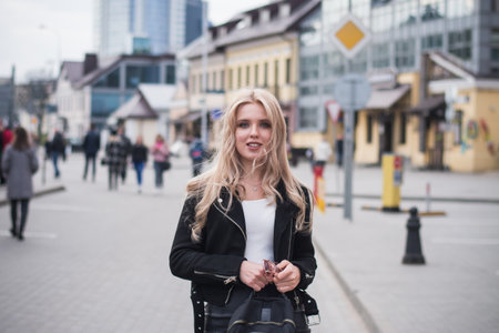 Fashion hipster girl outdoor portrait