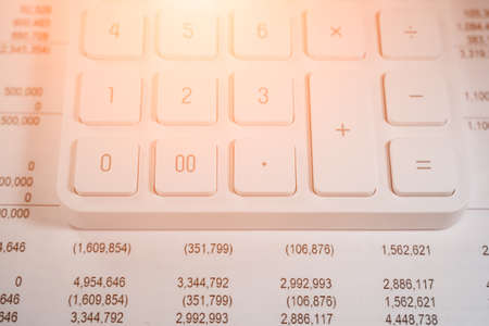 Close white calculator button business concept photoの写真素材