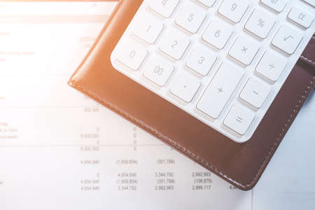 Close white calculator button business concept photoの写真素材