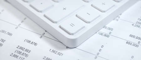 Close white calculator button business concept photoの写真素材