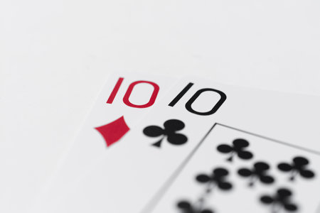 Playing cards two tens on white backgroundの写真素材