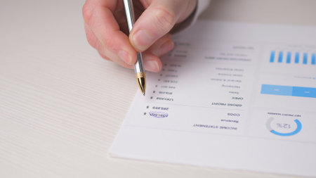 finance analyzing close, business concept, financial reportの写真素材