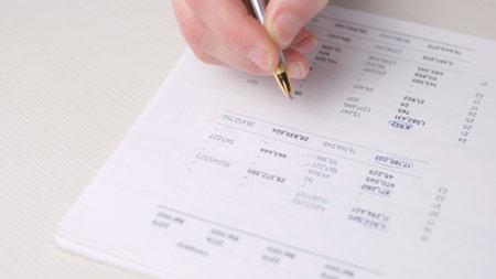 finance analyzing close, business concept, financial reportの写真素材