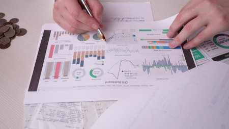finance analysis close up, business concept financial report