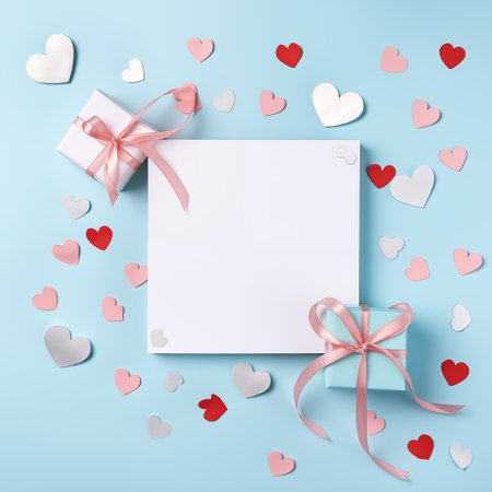Valentine's day greeting card in blue style - Generative AIの素材