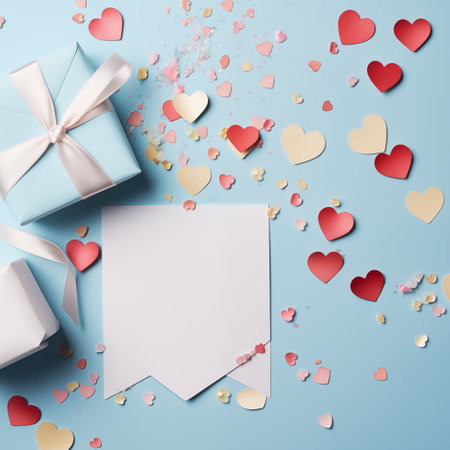 Valentine's day greeting card in blue style - Generative AIの素材