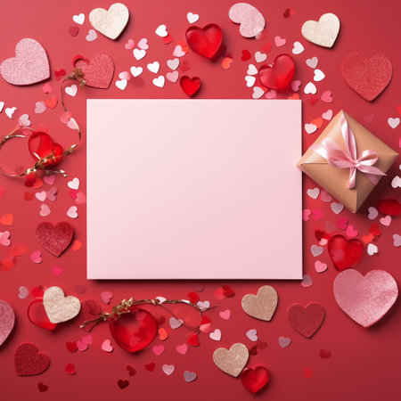 Valentine's day greeting card in red style - Generative AIの素材