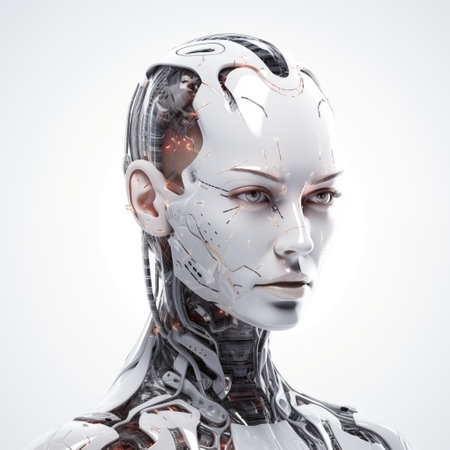 fantastic face of a robot woman from the future - Generative AIの素材