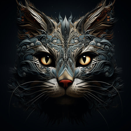 Beautiful fluffy cat muzzle - Generative AIの素材