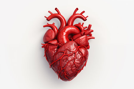 human heart isolated on white background - Generative AIの素材