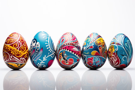 Easter eggs isolated on white background - Generative AIの素材