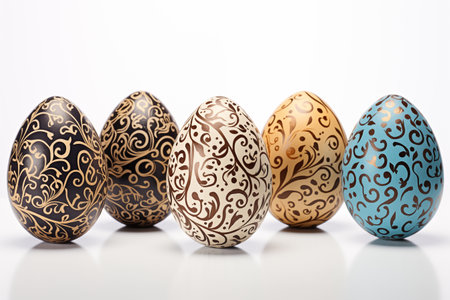 Easter eggs isolated on white background - Generative AIの素材