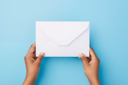 blank envelope reverse side on a blue background - Generative AIの素材