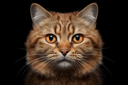 Close-up of a cat's muzzle on a black background - Generative A\Iの素材