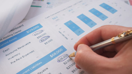 Carefully Analyzing Financial Data by Utilizing Statistical Charts and Making Handwritten Notesの写真素材
