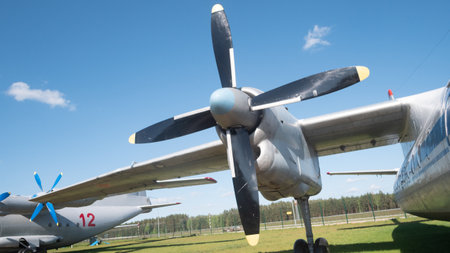Historic Soviet Era Aircraft on Display at a Russian Aviation Museum Showcasing Vintage Engineering...