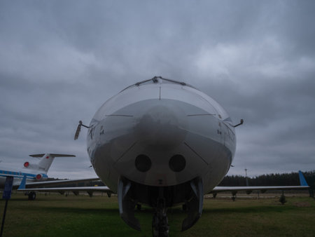 aircraft nose closeup, close view of aircraft nose, closeup of aircraft nose showing sensors and...