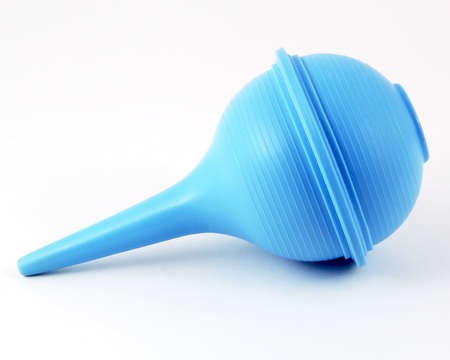Child's nasal aspirator isolated on a white backgroundの写真素材