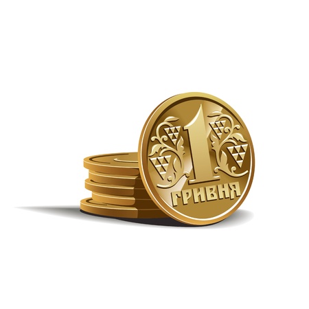 Hryvnia coins vector illustration, financial theme のイラスト素材