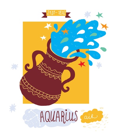 Aquarius zodiac signのイラスト素材