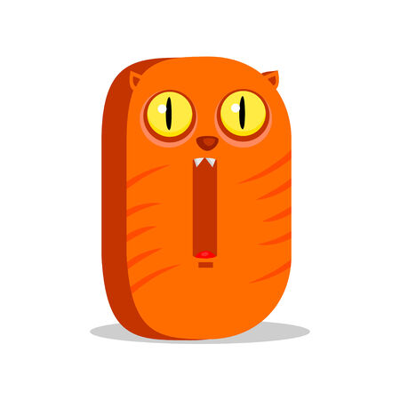 The English alphabet. Cat. Digit 0. Vector illustration.のイラスト素材