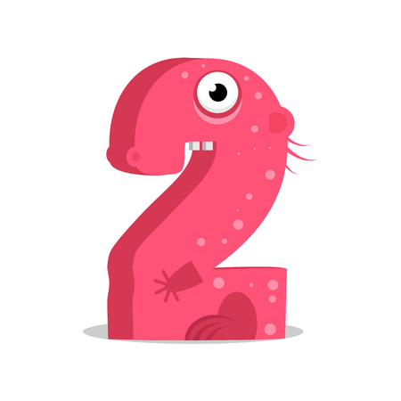 The English alphabet. Cat. Figure 2. Two. Second Vector illustration.のイラスト素材