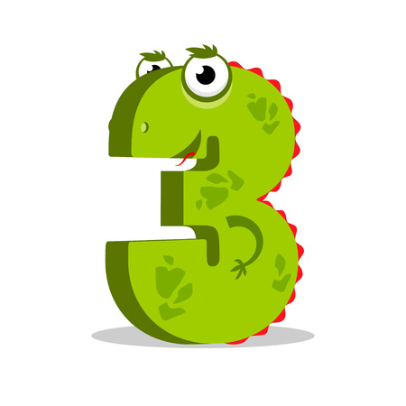 The English alphabet. Cat. Figure 3.Third. Vector illustration.Threeのイラスト素材