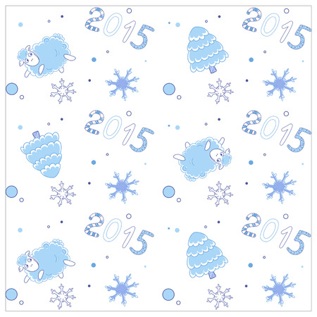New year 2015 with a ram. Background. Christmas.のイラスト素材