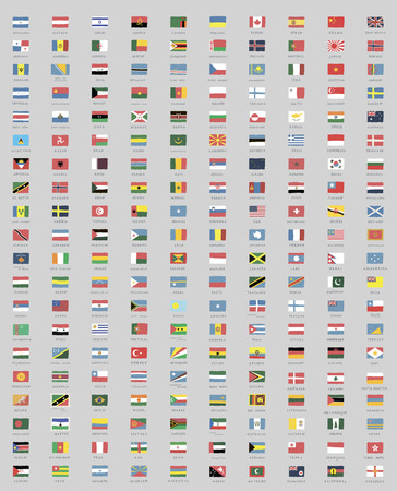 New Year Postcard flags countries Christmas 2017のイラスト素材