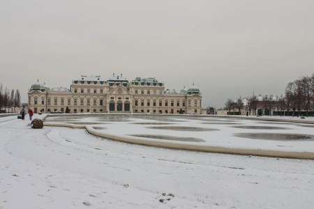 Travel - Belvedere palace, Vienna, Austria - in winterのeditorial素材