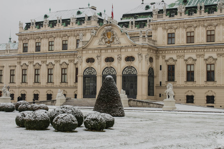 Travel - Belvedere palace, Vienna, Austria - in winterのeditorial素材