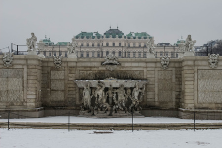 Travel - Belvedere palace, Vienna, Austria - in winterのeditorial素材