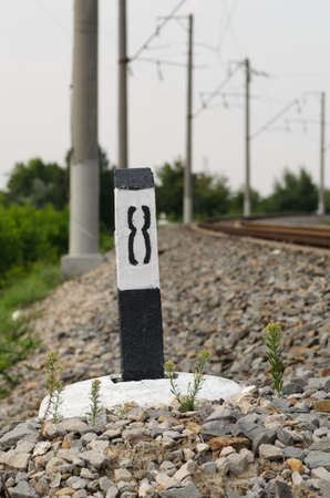 Informative sign near the railway stationの写真素材