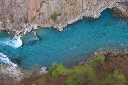 Rafting section of the river Tara in Montenegroの写真素材
