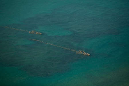 Aerial view of a beach in Brazilの写真素材