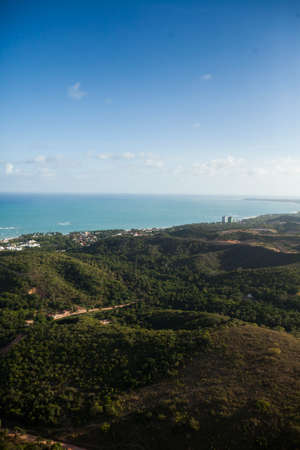 Aerial view of a beach in Brazilの写真素材