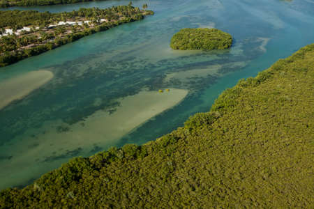 Aerial view of a beach in Brazilの写真素材