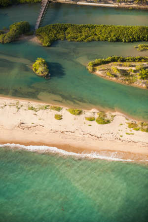 Aerial view of a beach in Brazilの写真素材