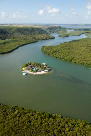 Aerial view of a beach in Brazilの写真素材