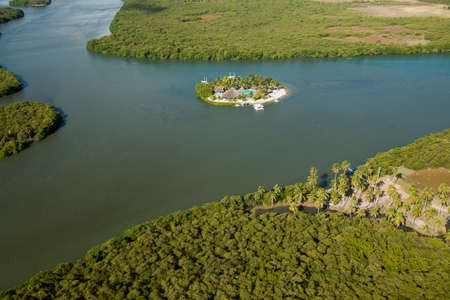 Aerial view of a beach in Brazilの写真素材