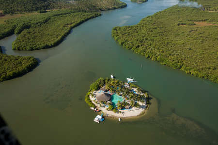 Aerial view of a beach in Brazilの写真素材