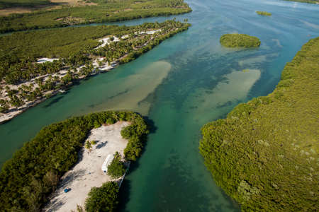 Aerial view of a beach in Brazilの写真素材