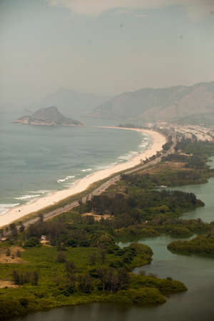 Aerial view of beaches in Rio de Janeiro, Southeast region of Brazilの写真素材