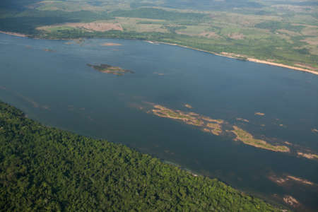 Aerial view of body of water - river - rivers. High quality photoの写真素材