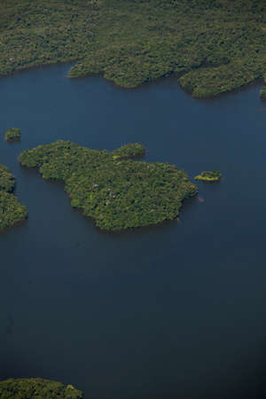 Aerial view of body of water - lake. High quality photoの写真素材