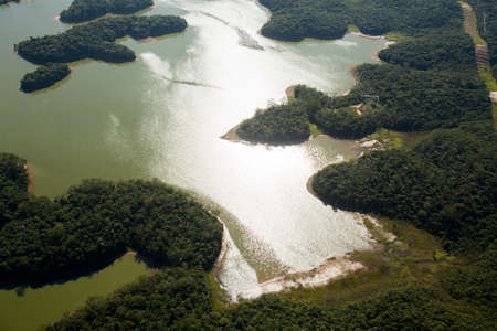 Aerial view of body of water - lake. High quality photoの写真素材