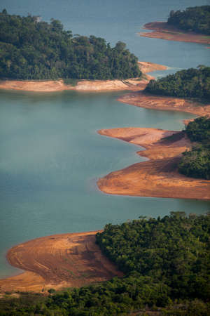 Aerial view of body of water - lake. High quality photoの写真素材
