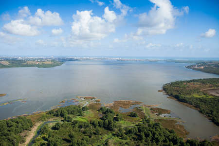 Aerial view of body of water - river - rivers. High quality photoの写真素材